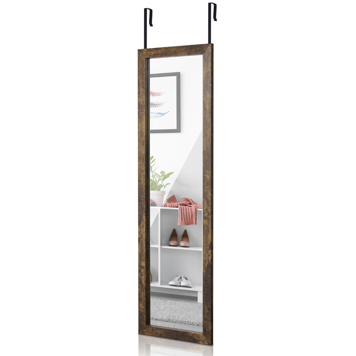 Full Length Mirror Wall Door Mounted Full Body Vanity Frame Wooden